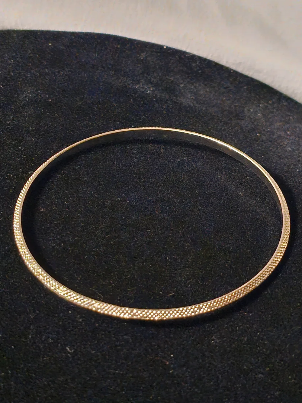 Elegant Gold Tone Textured Bangle Bracelet